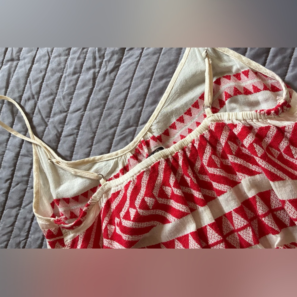 Devotion Red And Cream Patterned Spaghetti Strap … - image 5